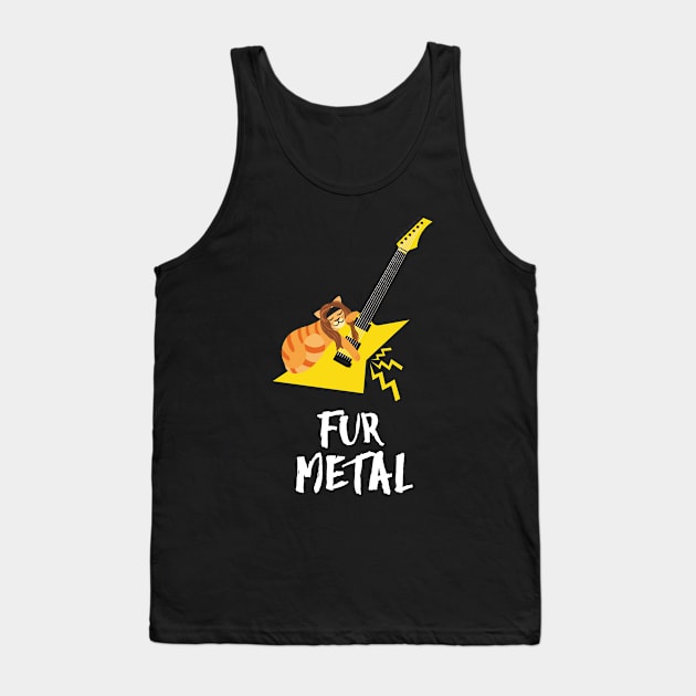 Retro Electric Guitar Cat | Funny Heavy Metal | Gift Ideas Tank Top by Fluffy-Vectors